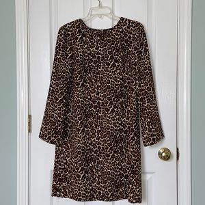 NWT J. Crew Leopard Print Shift Dress, Size 10